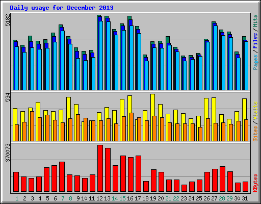 Daily usage for December 2013