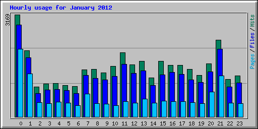 Hourly usage for January 2012