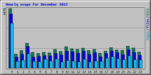 Hourly usage for December 2012