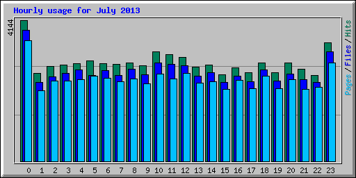 Hourly usage for July 2013