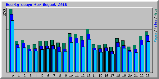 Hourly usage for August 2013