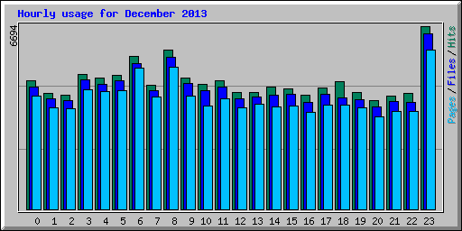 Hourly usage for December 2013