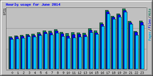 Hourly usage for June 2014