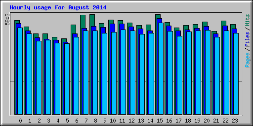 Hourly usage for August 2014