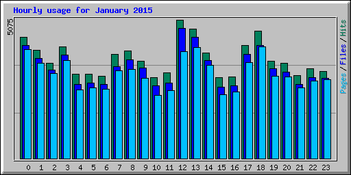 Hourly usage for January 2015