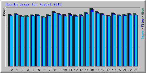 Hourly usage for August 2015