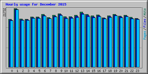 Hourly usage for December 2015