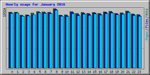 Hourly usage for January 2016