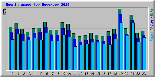 Hourly usage for November 2016