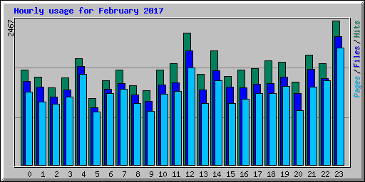 Hourly usage for February 2017